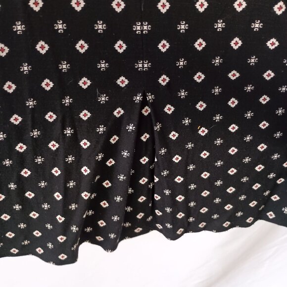 J.Jill Long Sleeve Geometric Print A-Line Dress Black Size M with Pockets - Picture 5 of 9